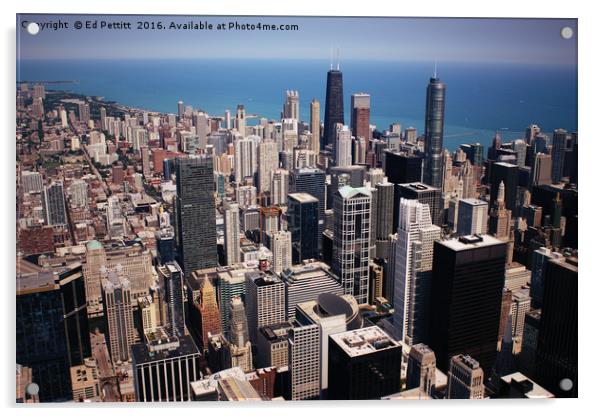 Chicago Skyline Acrylic by Ed Pettitt