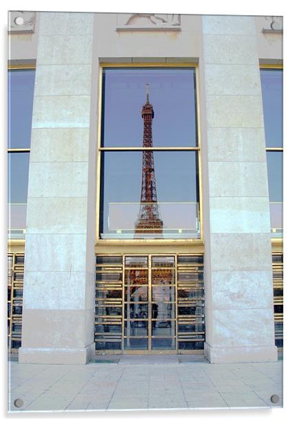 Eifel Tower Reflection Acrylic by Reg Dobson