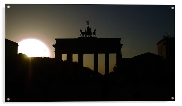 Sunset at Brandenburg Tor Acrylic by Photographer Obscura