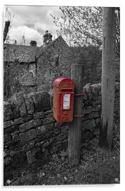 Post Box In The Peaks Acrylic by Jonathan Swetnam