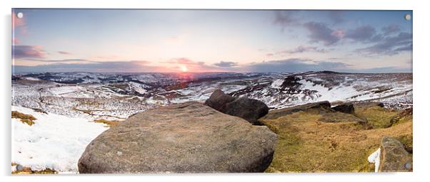 Higger Tor Panorama Acrylic by Jonathan Swetnam