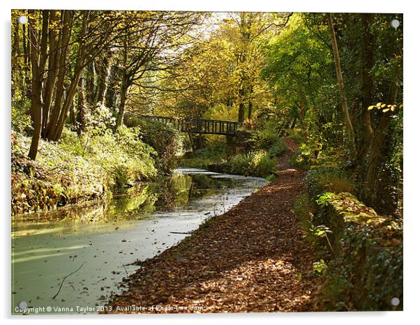 Cromford Canal, Derbyshire Acrylic by Vanna Taylor