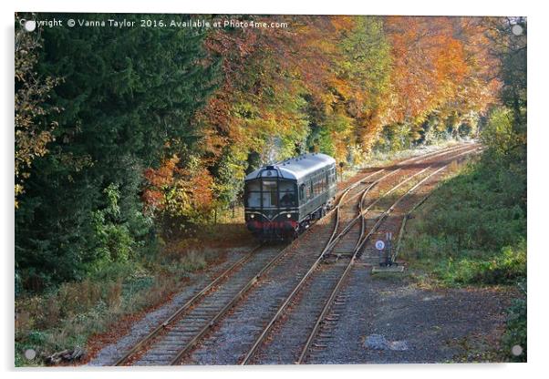 Vintage train in Derbyshire Acrylic by Vanna Taylor