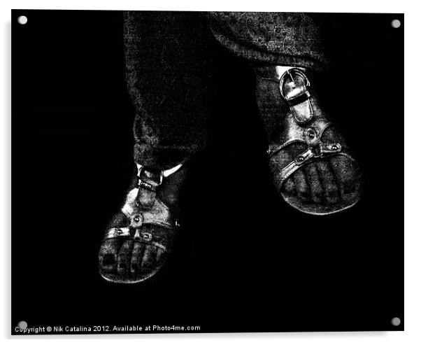 Silver Sandals Acrylic by Nik Catalina