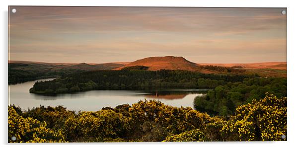 Dartmoor Reservoir Sunset Acrylic by Ashley Chaplin