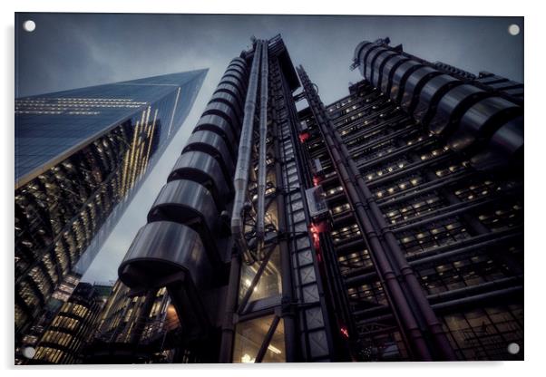 LLoyds Building, City Of London Acrylic by Ashley Chaplin