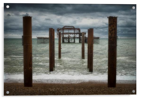 Brighton West Pier Acrylic by Ashley Chaplin