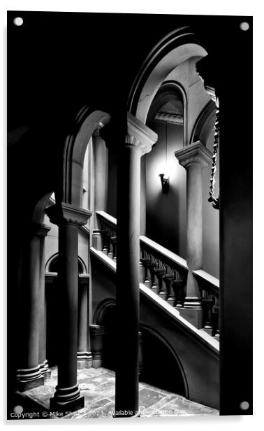 Illuminated Stairwell Arches at Penrhyn Castle Acrylic by Mike Shields
