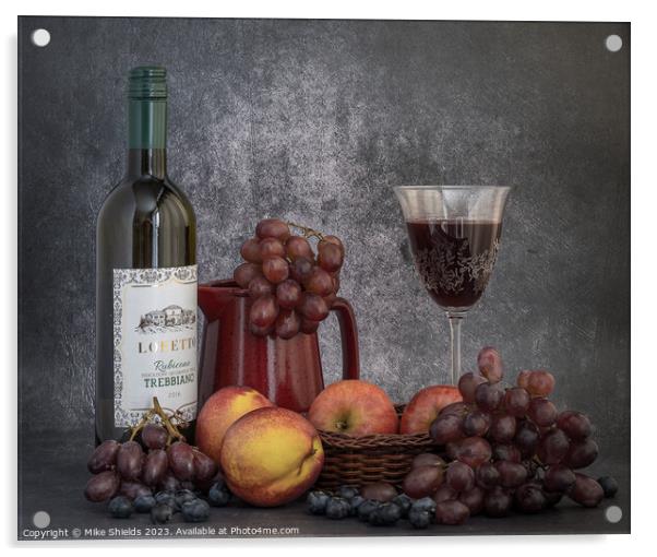Vintage Fruit and Wine Ensemble Acrylic by Mike Shields