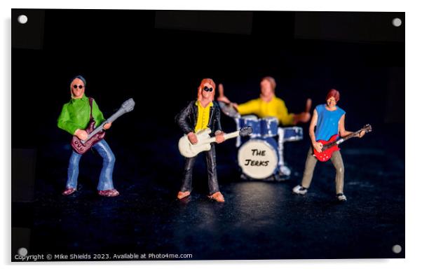 Micro Melodies: Miniature Rock Concert Acrylic by Mike Shields