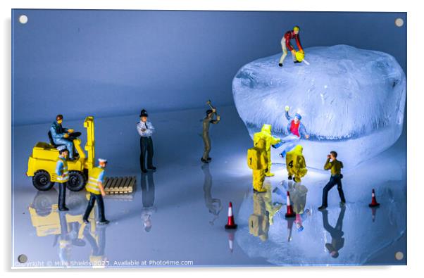 Sub-Zero Rescue: Miniature Heroes Acrylic by Mike Shields