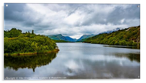 Llyn Padarn Reflection Acrylic by Mike Shields