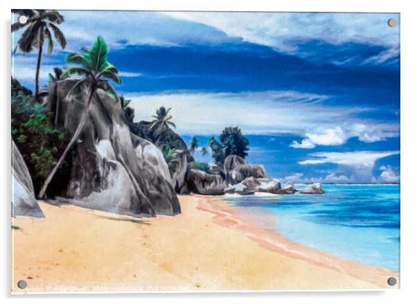 Anse Source d'Argent, Seychelles Acrylic by Mike Shields