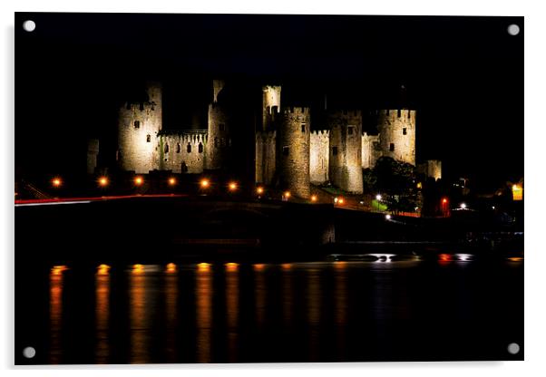 Enchanting Conwy Castle: An Evening Spectacle Acrylic by Mike Shields