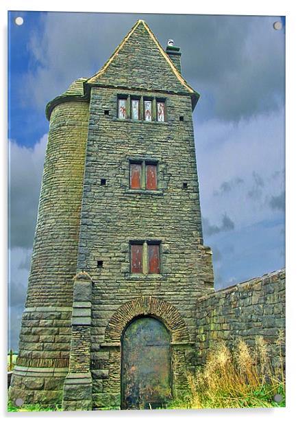 The Pidgeon Tower Rivington Acrylic by philip clarke