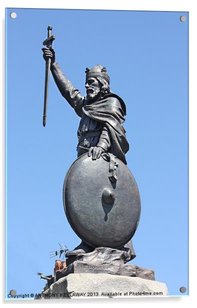 KING ALFRED THE GREAT STATUE Acrylic by Anthony Kellaway