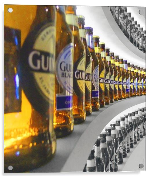  GUINNESS BOTTLES Acrylic by Anthony Kellaway