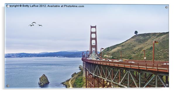 Golden Gate Bridge Acrylic by Betty LaRue
