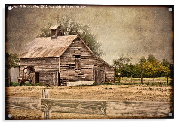 Old Wooden Barn Acrylic by Betty LaRue