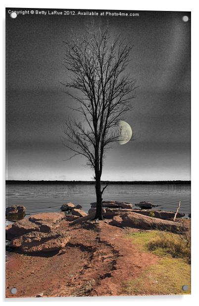 The Lone Tree Acrylic by Betty LaRue