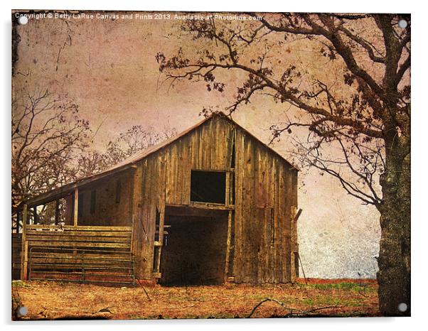 Vintage Wood Barn Acrylic by Betty LaRue