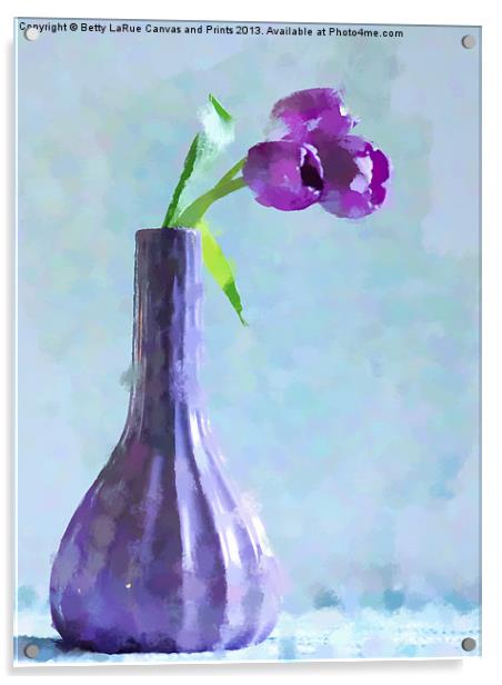 Tulip Abstract Acrylic by Betty LaRue