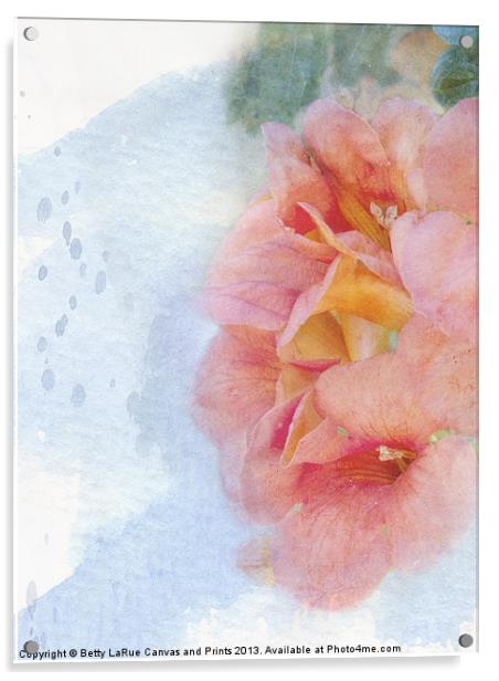 Trumpet Flowers # 3 Acrylic by Betty LaRue