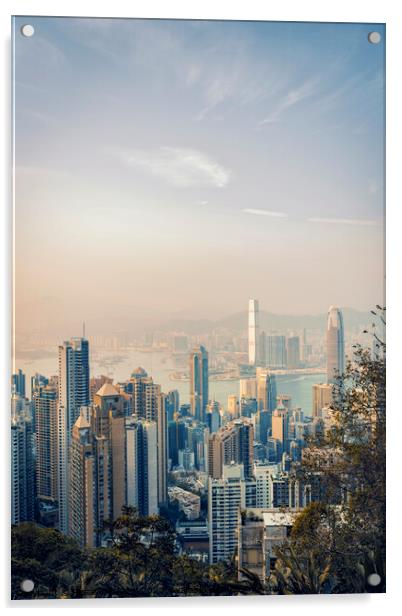 Hong Kong Sunset Acrylic by Pascal Deckarm
