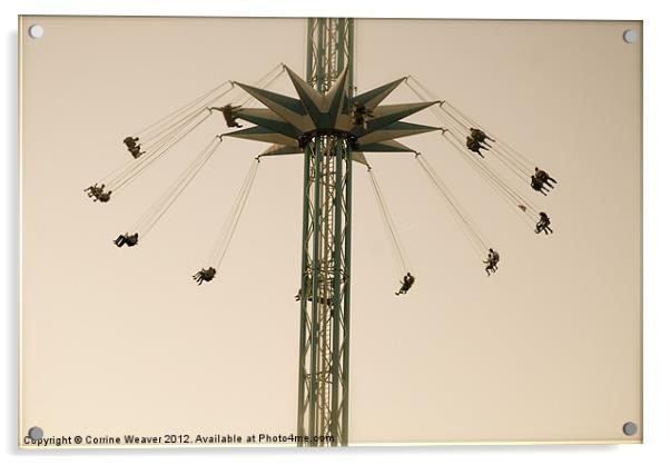 Fairground Ride....Way up High ! Acrylic by Corrine Weaver