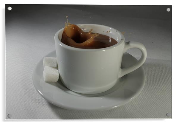 Tea cup sugar splash! Acrylic by Carl Floodgate