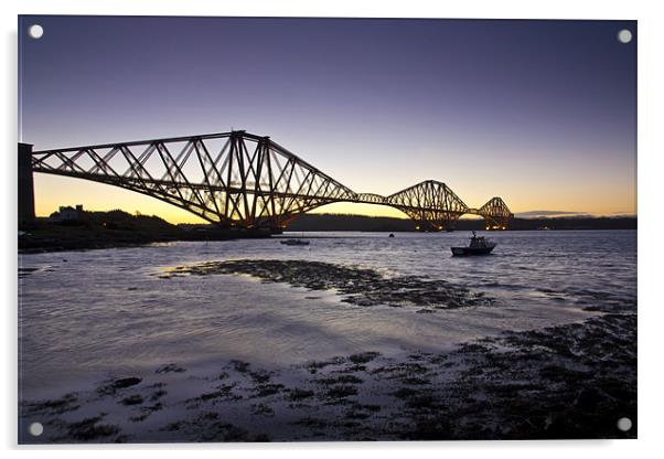 Forth Rail Bridge sunrise Acrylic by James Marsden