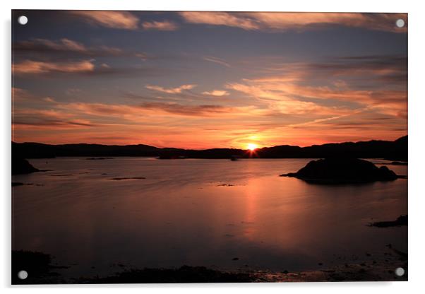 Sunset over Iona Acrylic by James Marsden