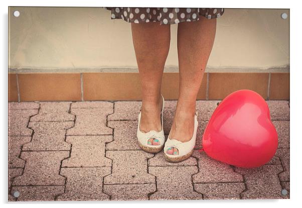 My sandals and my balloon Acrylic by Chiara Cattaruzzi