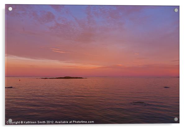 Sunset at sea Acrylic by Kathleen Smith (kbhsphoto)