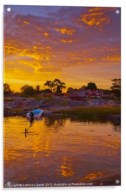 Summer sunset by the sea Acrylic by Kathleen Smith (kbhsphoto)