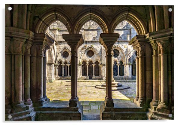 Porto Cathedral cloister Acrylic by peter schickert