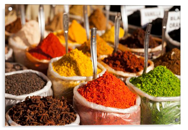 colourful spices Acrylic by peter schickert