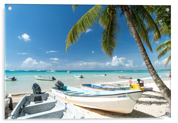 beach of Bayahibe, Dominican Republic, Carribean, America, Acrylic by peter schickert