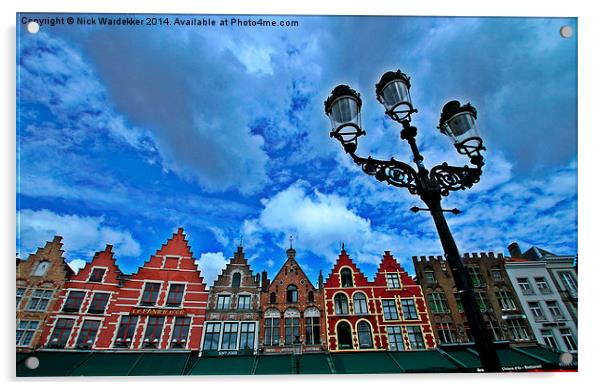  Brugge Market Square Acrylic by Nick Wardekker