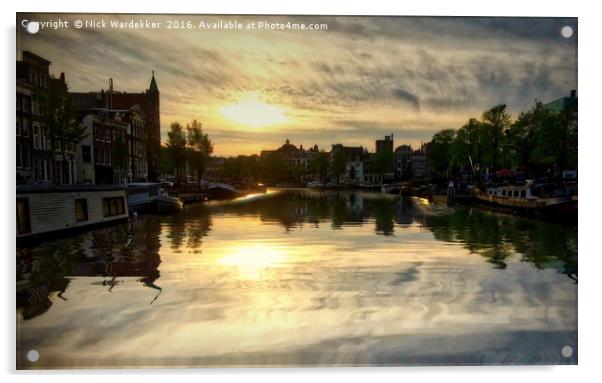 Sunset in Amsterdam Acrylic by Nick Wardekker