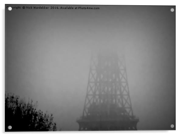 Tower in the fog. Acrylic by Nick Wardekker