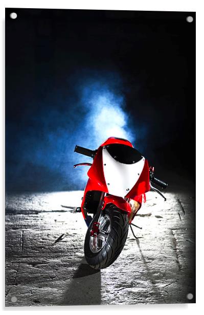 Red Mini Moto Acrylic by Dan Fisher