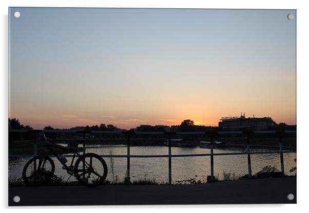 Sunset Bike. Acrylic by Kitty 