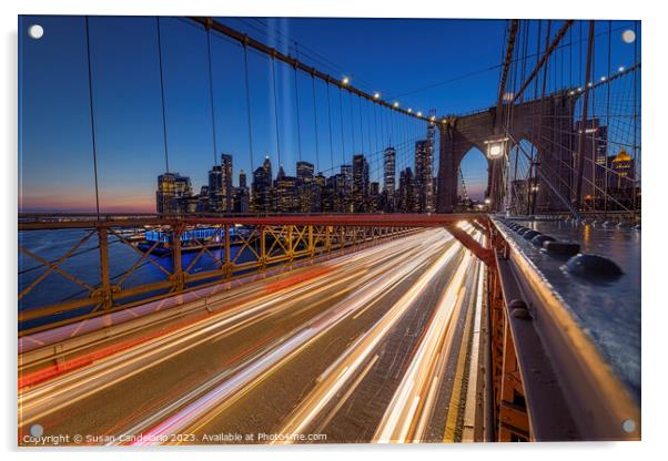 Brooklyn Bridge 9 11 NYC Acrylic by Susan Candelario