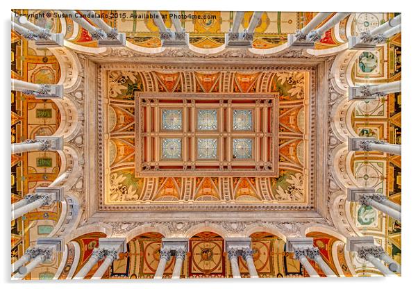 Library Of Congress Main Hall Ceiling Acrylic by Susan Candelario