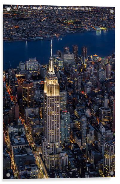 Empire State Building Aerial View Acrylic by Susan Candelario