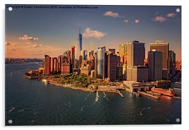 Lower Manhattan Aerial View Acrylic by Susan Candelario