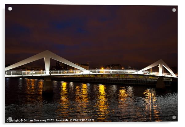 River Clyde Squiggly Bridge Acrylic by Gillian Sweeney