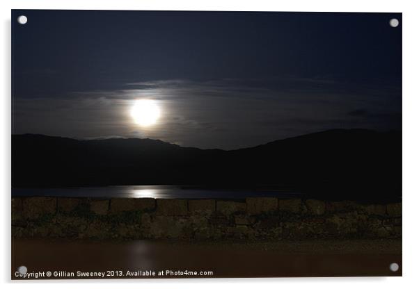 Moonlight reflection Acrylic by Gillian Sweeney