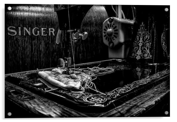 Vintage Sewing Machine Acrylic by Jonathan Thirkell